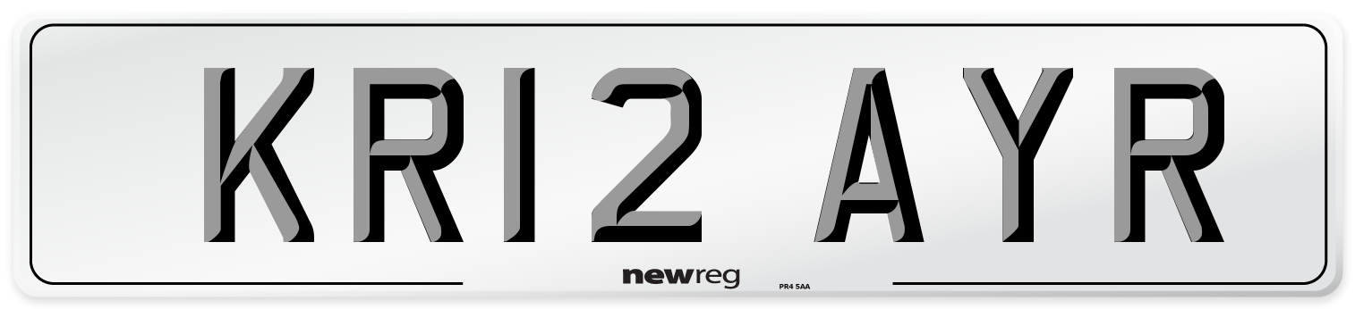 KR12 AYR Number Plate from New Reg